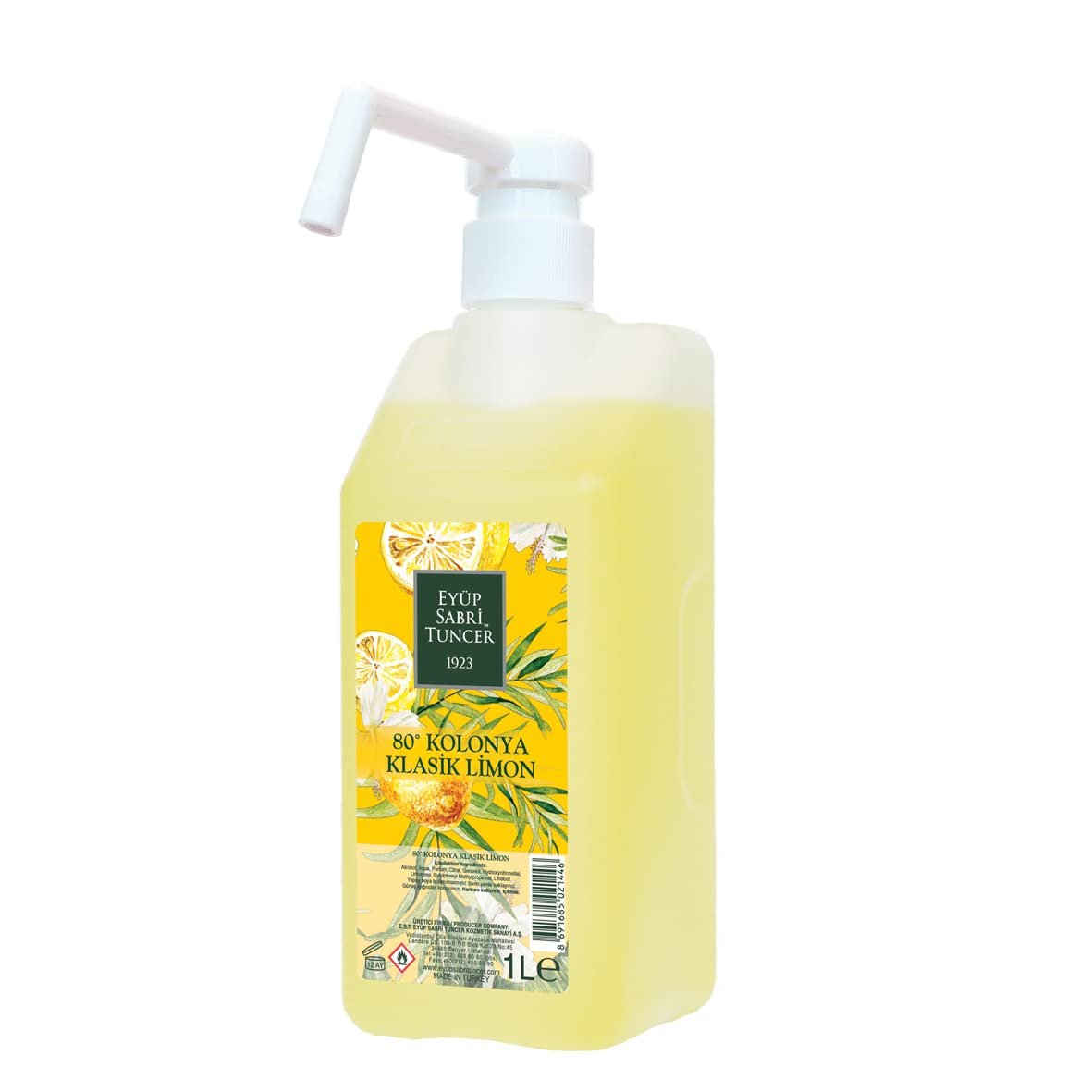 Eyüp Sabri Tuncer Klasik Limon Kolonya Pompalı 1 Litre