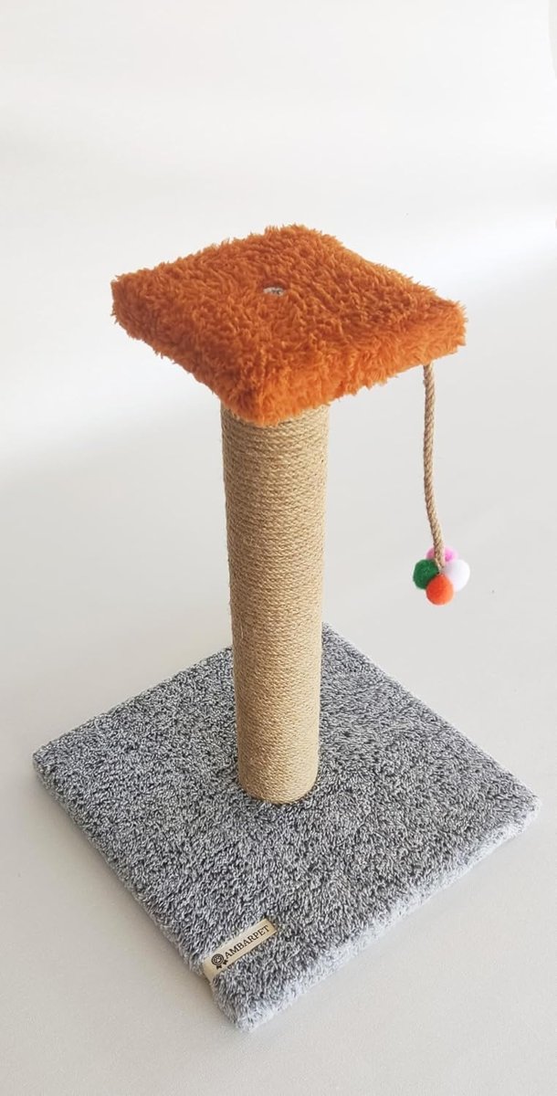 Tek Katlı Stepli Gri Kedi Tırmalama Tahtası