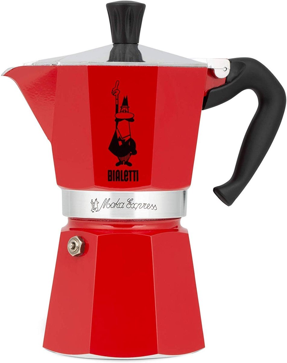 Bialetti 4942 Moka Express Kahve Pişirici, 3 Bardak, Kırmızı