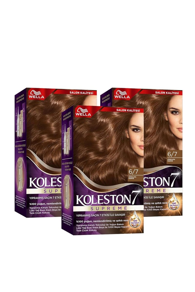 Wella Koleston Supreme Saç Boyası 6/7 Çikolata Kahve x3'lü set