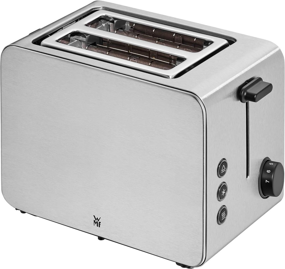 WMF Stelio Ekmek Kızartma Makinesi, 2 Dilim Kapasiteli, Çift Hazneli, Ekmek Isıtma Aparatlı, Bagel Fonksiyonlu, 7 Kızartma Seviyesi, 900 W, Mat Paslanmaz Çelik