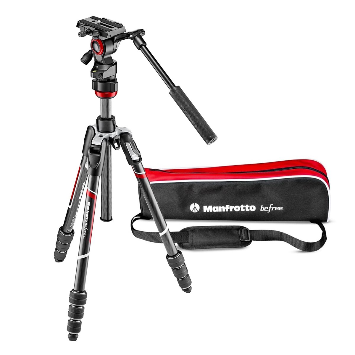 Manfrotto MVKBFRTC-LIVEUS Befree Live Karbon Fiber Video Tripod Seti, Sıvı Başlı, M-Lock Bükümlü Bac