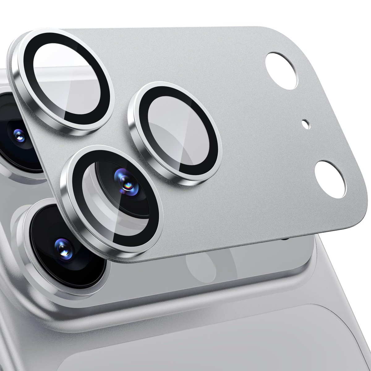 WSKEN iPhone 17 Pro Max için mat kamera koruması - metal plaka 9H sertlik çizilmeye karşı dayanıklı,
