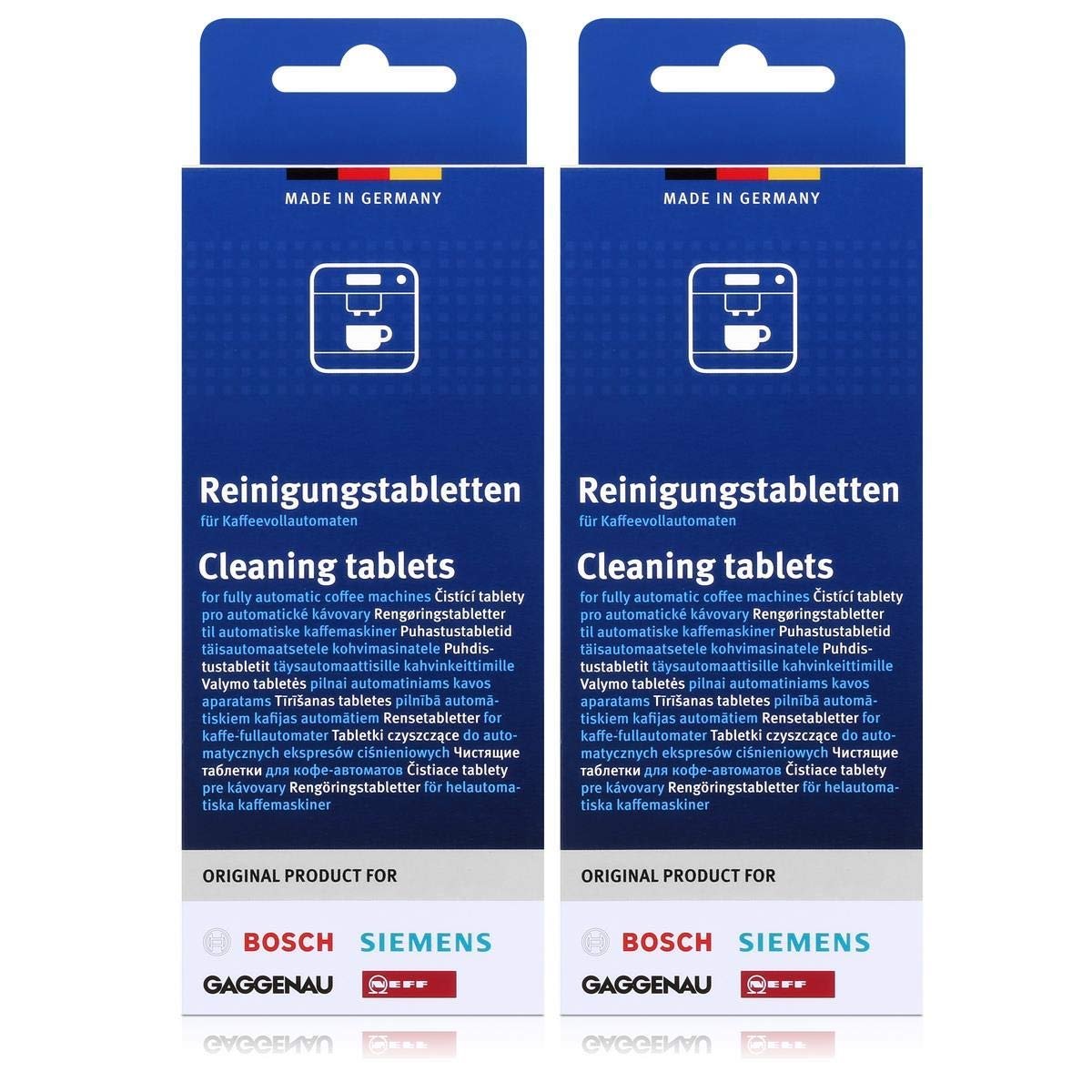 Bosch 2'li paket temizlik tableti, kahve otomatları için, termo sürahiler TCZ6001 2 x 10 tablet