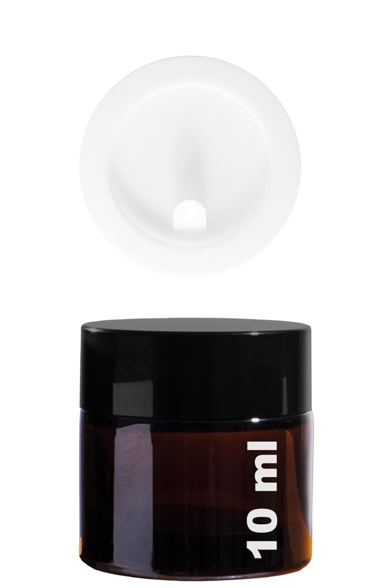 Afracam Mini Amber Cam Kavanoz, 10 ml Hacimli, Sızdırmaz Kapaklı, Krem ve Kozmetik Saklama Kutusu, Lip Balm 6 Adet