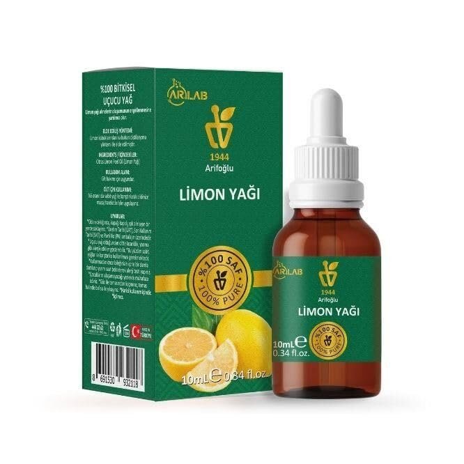 Arifoğlu Limon Yağı 10ml%100 Saf Arlab Lemon Oil Pure Citrus Limon Peel Oil