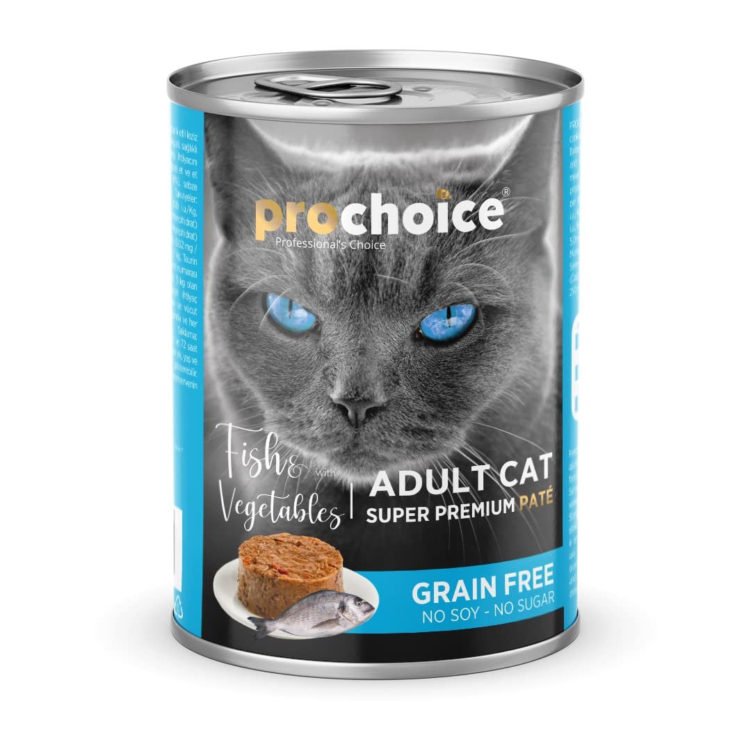 Prochoice Yetişkin Kediler İçin, Tahılsız, Balık Etli ve Sebzeli Ezme, 400 g x 12 adet