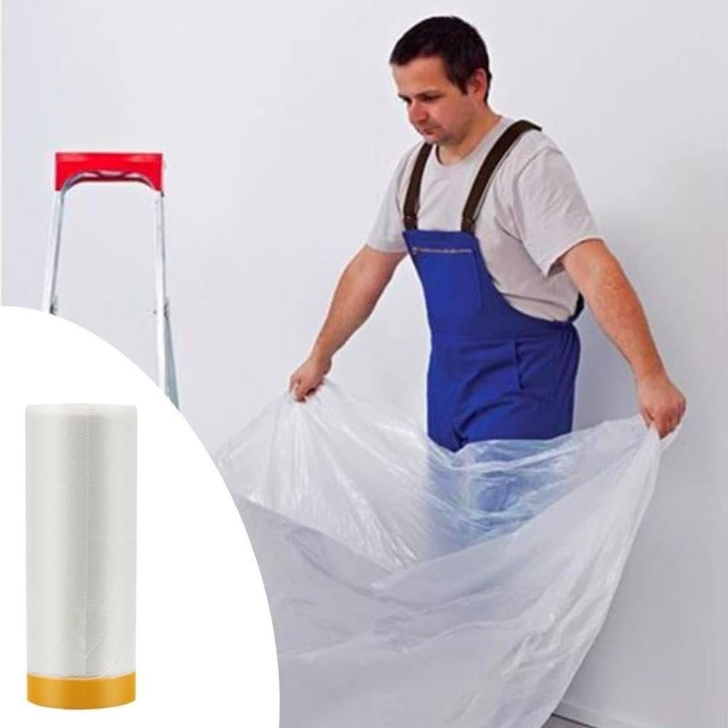 OLLEVRA Boya Badana Eşya Koruma Hışır Örtüsü 280cm x 15 mt Yapışkanlı Hışır Örtü