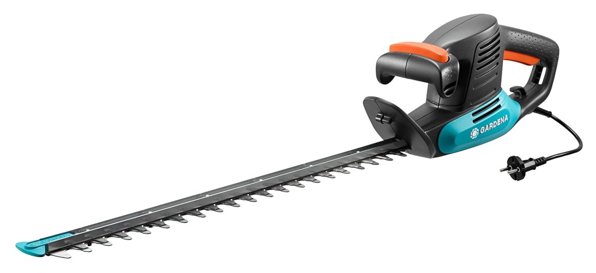 Gardena EasyCut 500/55 elektrikli çalı budama makası: 500 W motor gücüne sahip elektrikli çit budama makinesi, 55 cm bıçak uzunluğu, 18 mm bıçak açıklığı, ergonomik sap ve darbe koruması (9832-20)