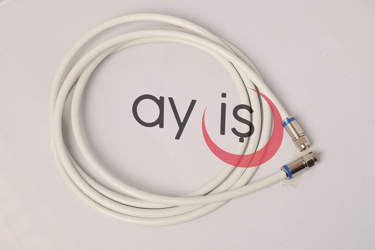 AY-İŞ RG6 4K/Full HD/3D TV Uydu Kablosu, Saf Çelik uçlu Anten/UyDU Kablosu, DVB-T, DVB-C, DVB-S, DVB-S2 F Anten Ara (1 Metre)
