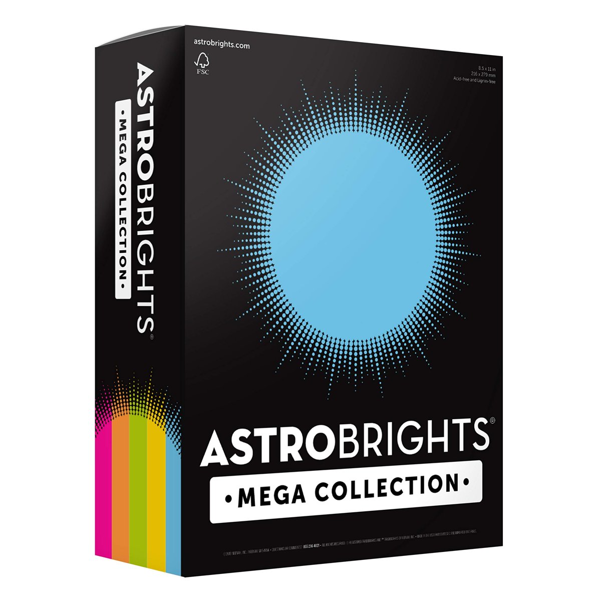 Astrobrights Mega Koleksiyon, Renkli Karton, "Brilliant" 5 Renk Çeşitli, 320 Yaprak, 8.5 inç x 11 inç - DAHA FAZLA SAYFA (91687), Çeşitli