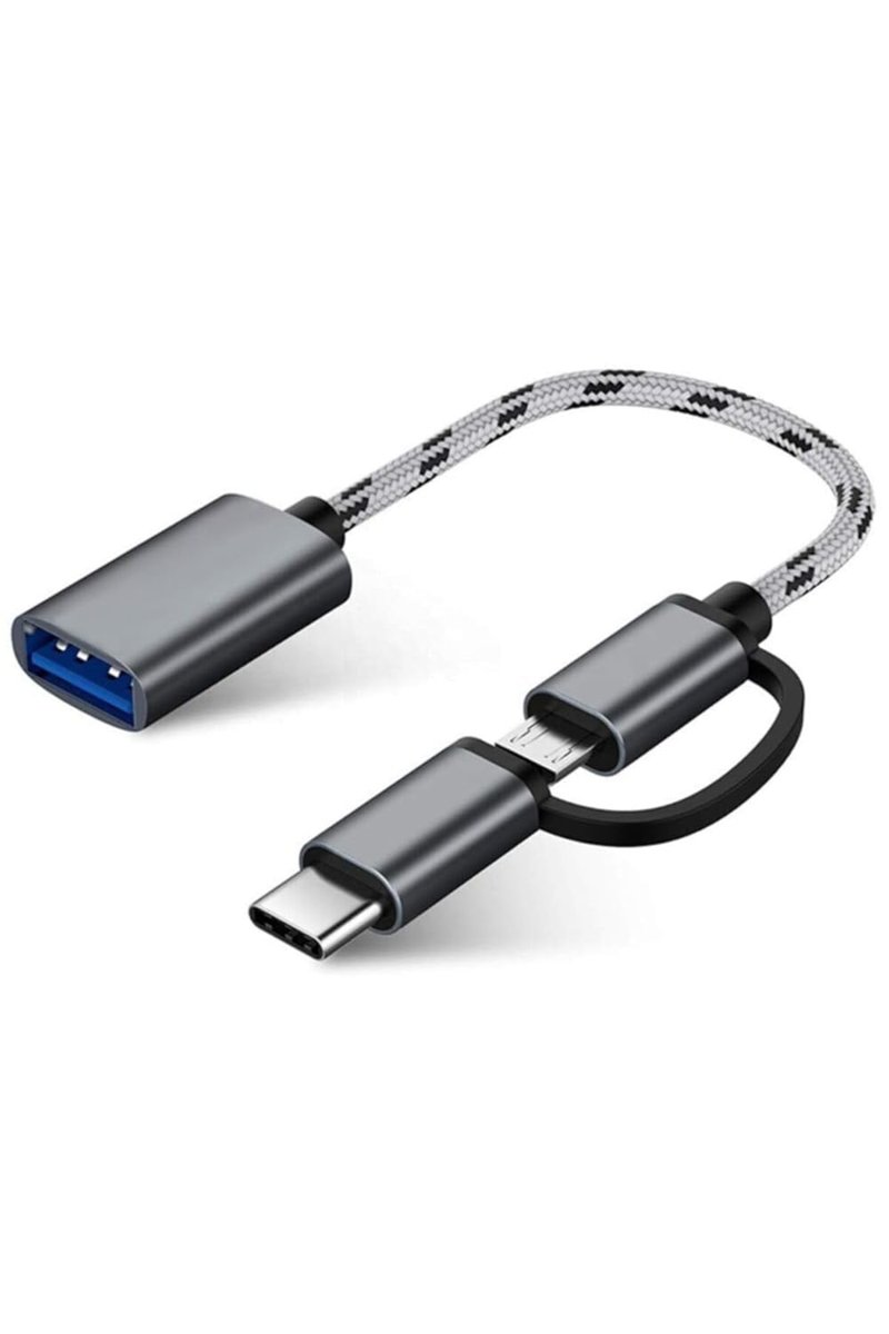 Alfais 4901 USB 3.0 OTG To Type-C Micro USB Data Şarj Çevirici Dönüştürücü Adaptör