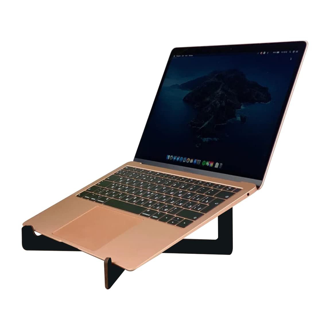 BK Gift Taşınabilir Siyah Ahşap Notebook Laptop Standı
