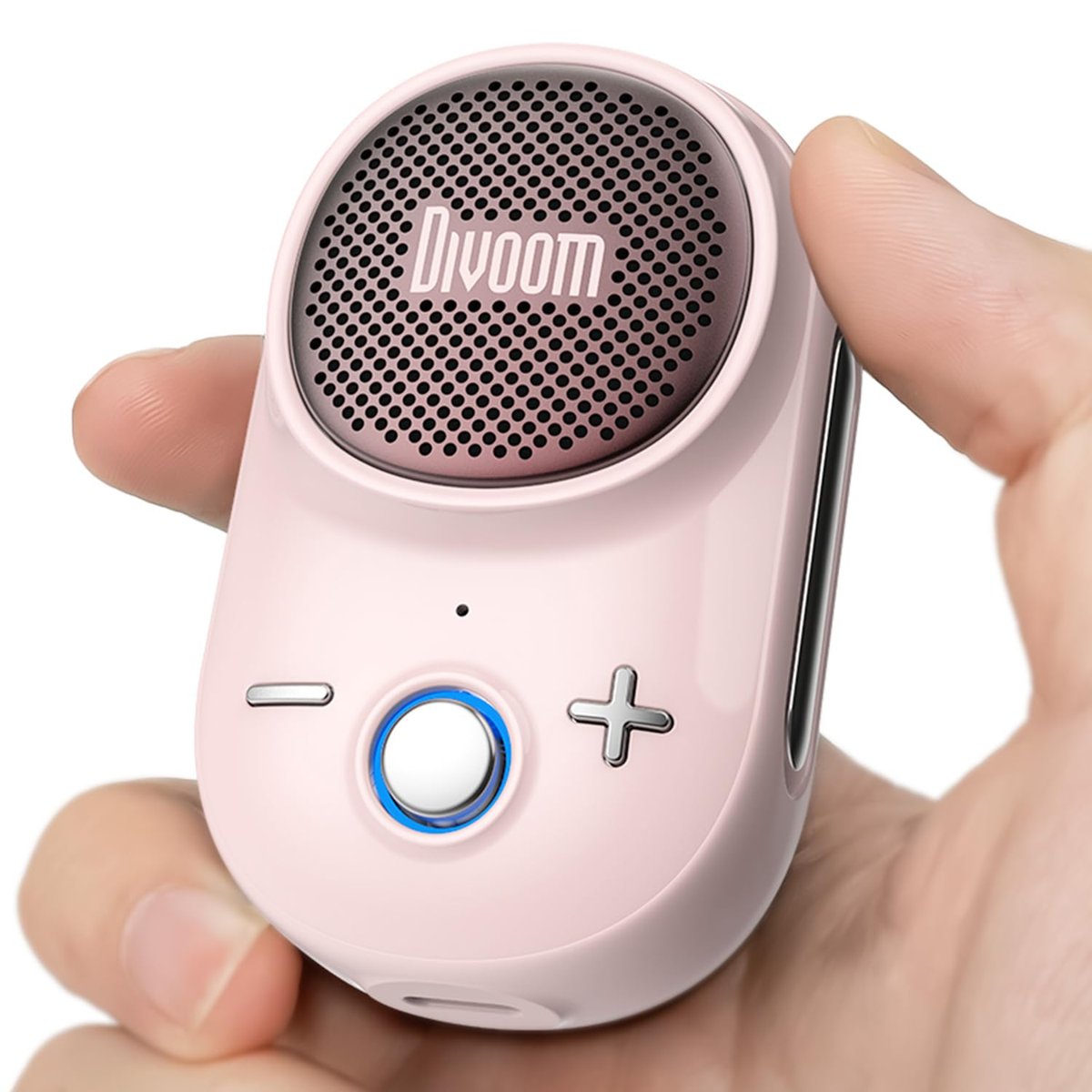 DIVOOM Itour-S Mini taşınabilir Bluetooth hoparlör, mikrofonlu klipsli taşınabilir hoparlör, büyük ses ve güçlü bas, IP67 su geçirmez, 10 saatlik çalma süresi, şantiye atölyesi, açık havada tırmanma
