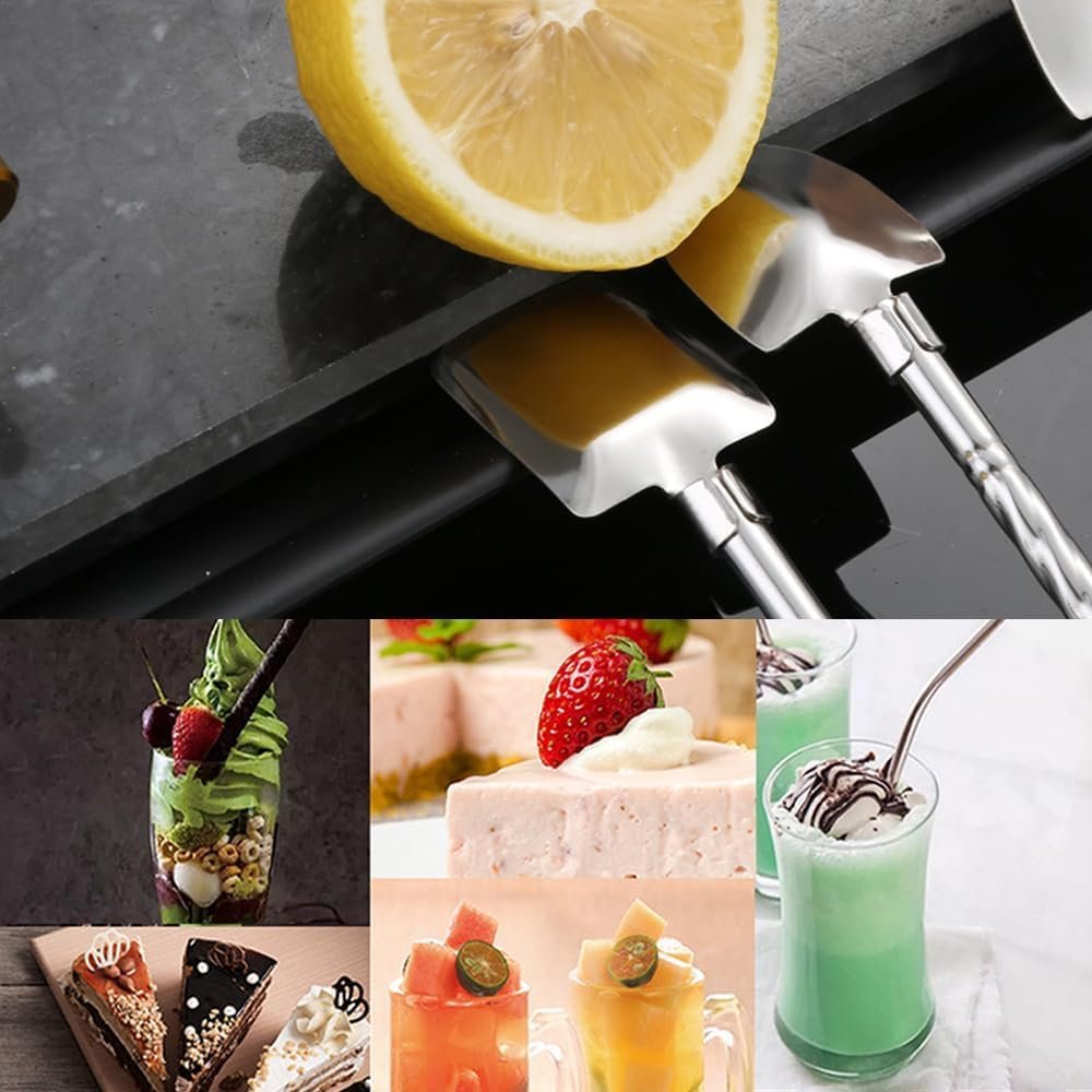 AEE® 7'li Paslanmaz Çelik Kaşıklı Metal Pipet Seti 6 Adet Pipet ve Pipet Temizleme Fırçası Cam Pipet