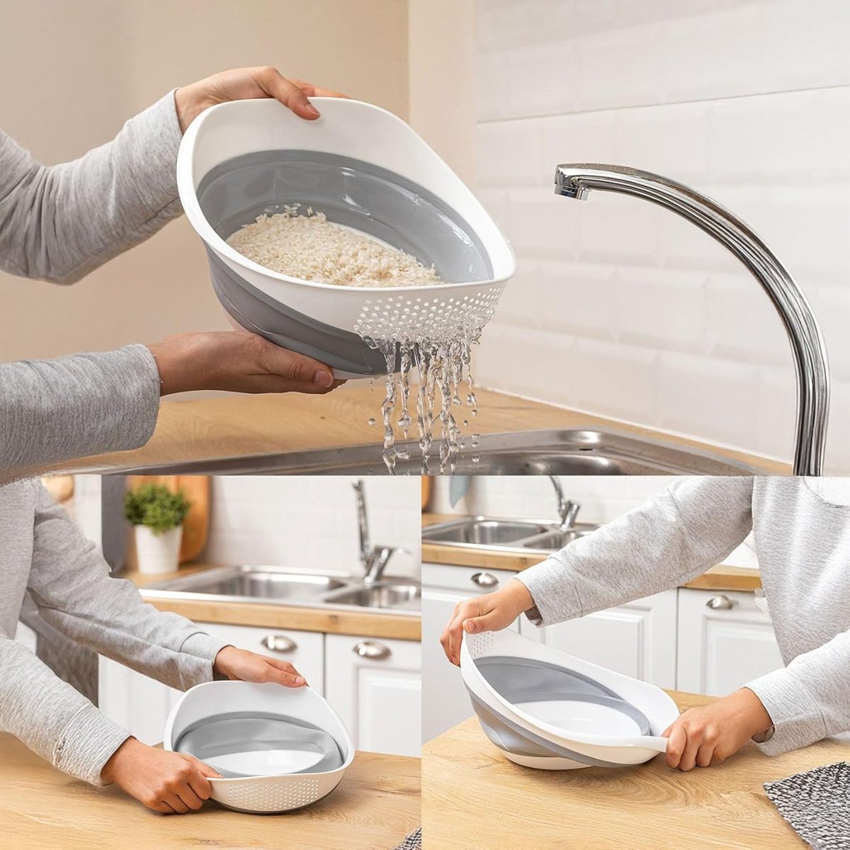 Deconox Katlanabilir Pratik Pirinç, Mercimek Süzgeci | Yer Kaplamayan Katlanır Süzgeç – Geniş ve Kul