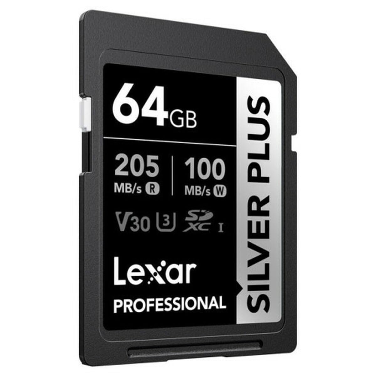 Lexar 64GB Silver Plus SD UhsI V30 U3 205MB/S Hafıza Kartı