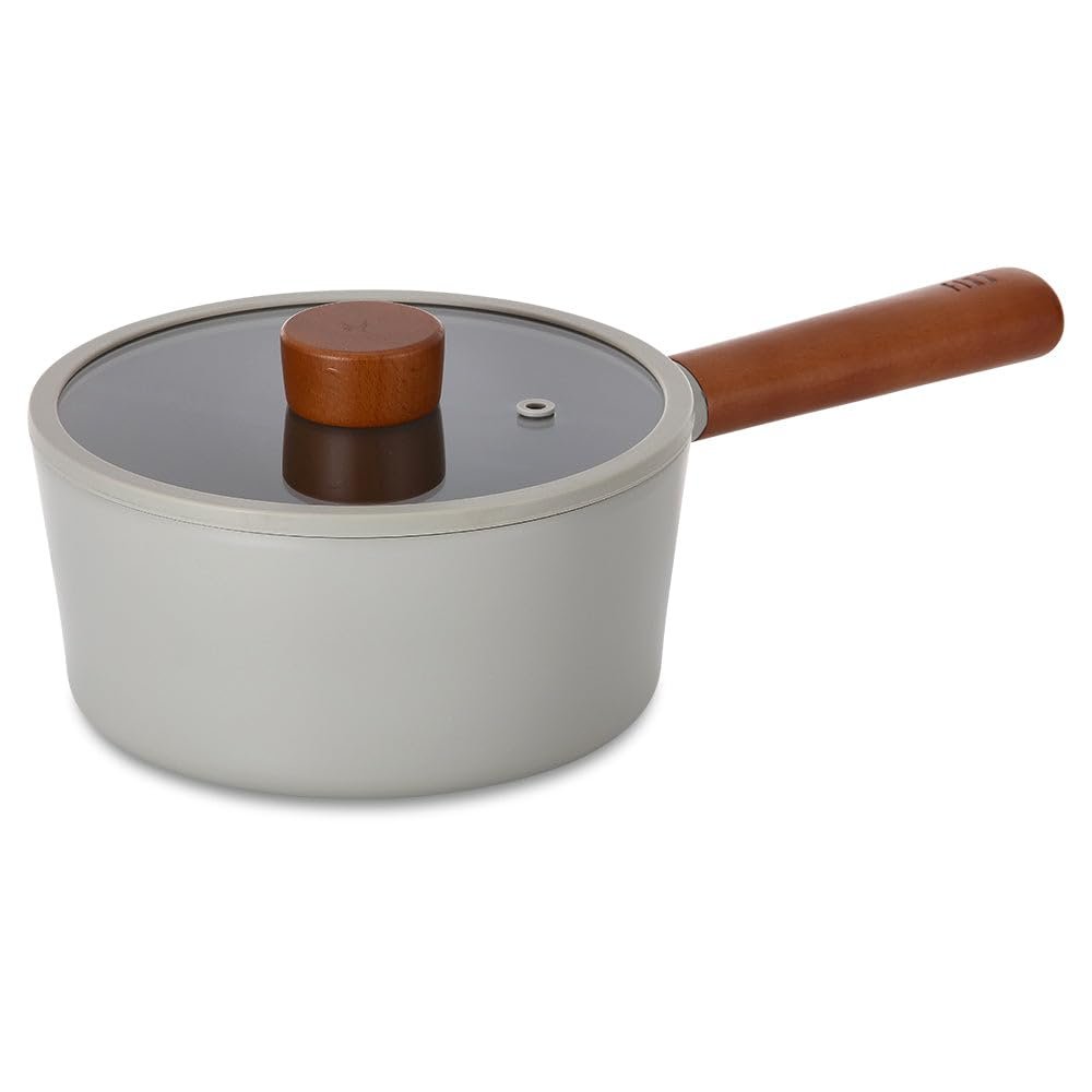 Neoflam FİKA CAM KAPAKLI ALÜMİNYUM DÖKÜM SOS TENCERESİ 18CM GRİ