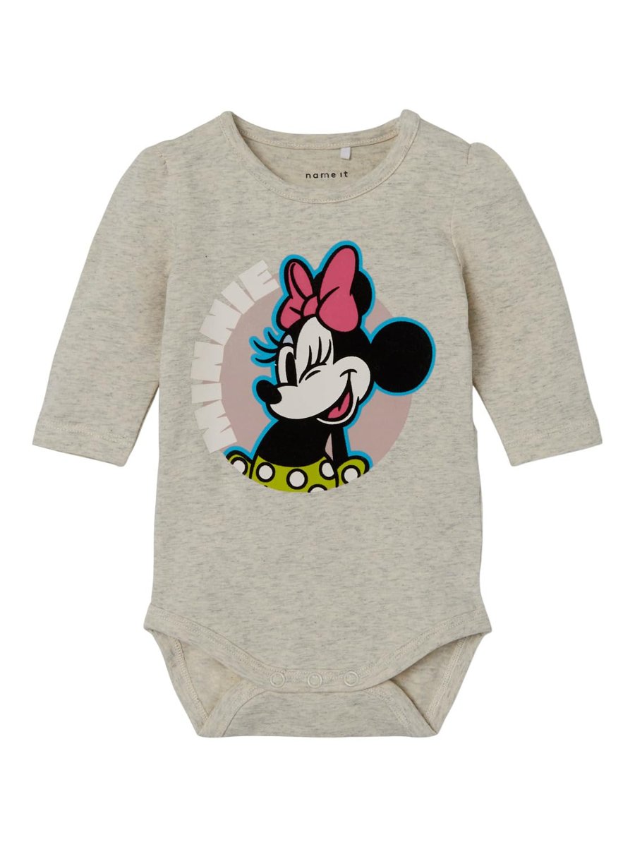 NAME IT Kız Bebek Bej Body 4-6 Ay NBFJERRI MINNIE LS BODY WDI