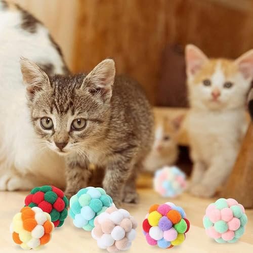 AEE® 2 Adet Çıngıraklı Zilli Peluş Kedi Topu 7 cm – Büyük Boy Sesli Kedi Oyuncağı, Dayanıklı Yumuşak Toplar, Enerji Atıcı İnteraktif Oyun Topu El Yapımı
