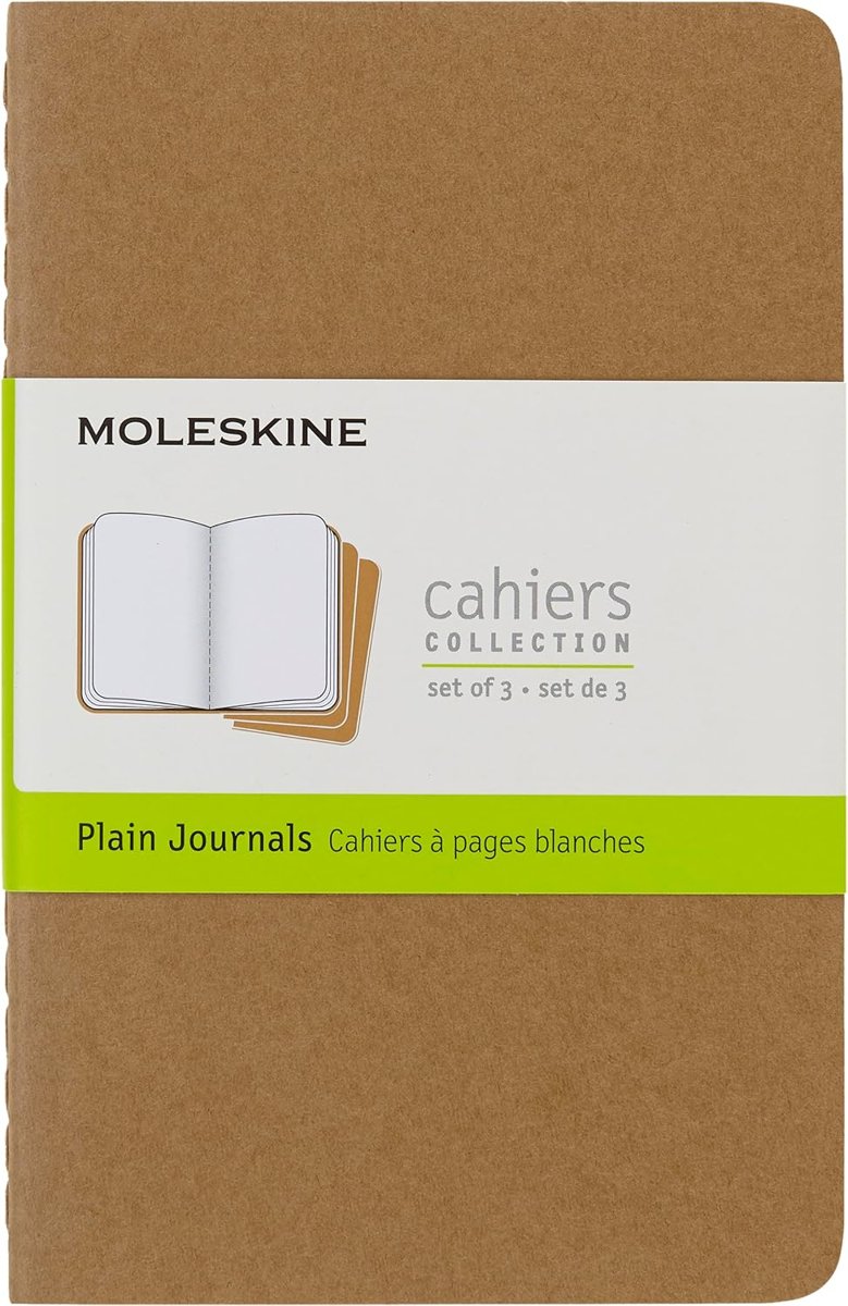 Moleskine Cahier 3Lü Cep Boy Karton Kapak Düz Defter Bej /