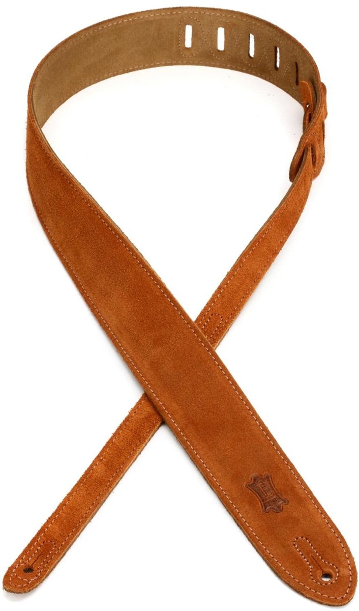Levy's Leathers MS12-HNY 2" Hand-Brushed Suede Guitar Strap, Honey