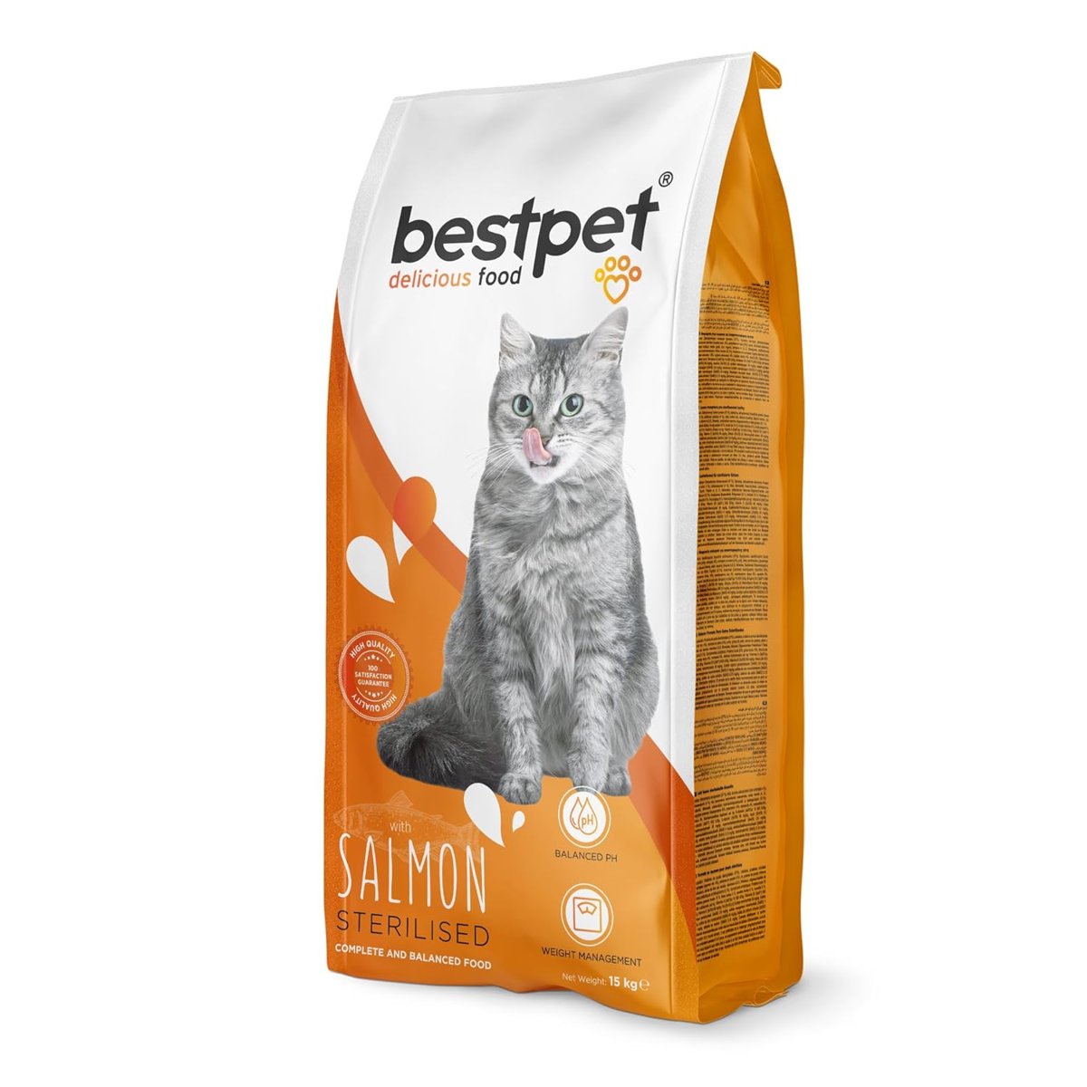 Bestpet Yetişkin, Kısırlaştırılmış Kediler İçin Somonlu Kuru Mama 15 kg
