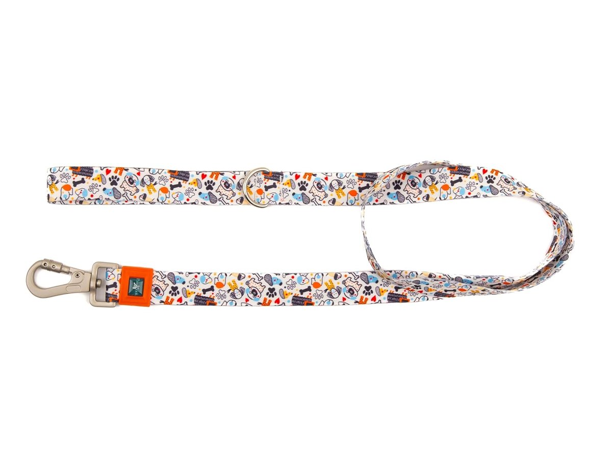 Pawlook Recycled Köpek Gezdirme Kayışı, Gezdirme Kayışı – Geri Dönüştürülmüş, Kadifemsi Dokulu, Çift Kilitli Karabina Kanca, 360° Dönüşlü, Dayanıklı, Bone Small