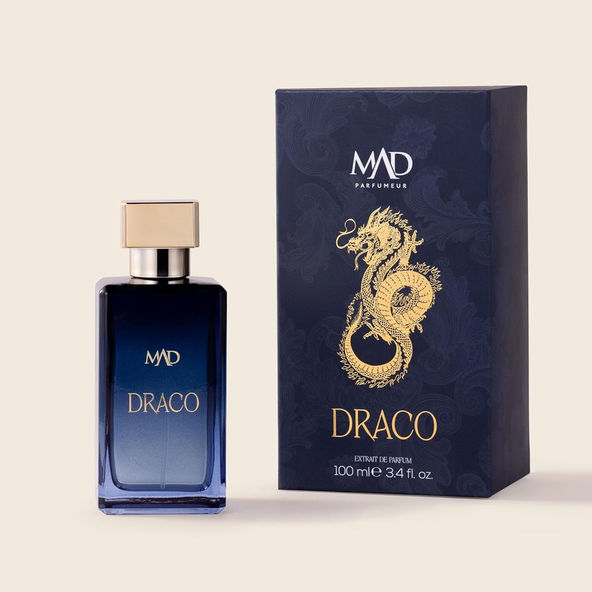 MAD Parfüm,Draco Extrait de Parfum 100 ml Unisex Parfüm – Limon, Gül ve Amber ile Ferah, Çiçeksi ve Gizemli
