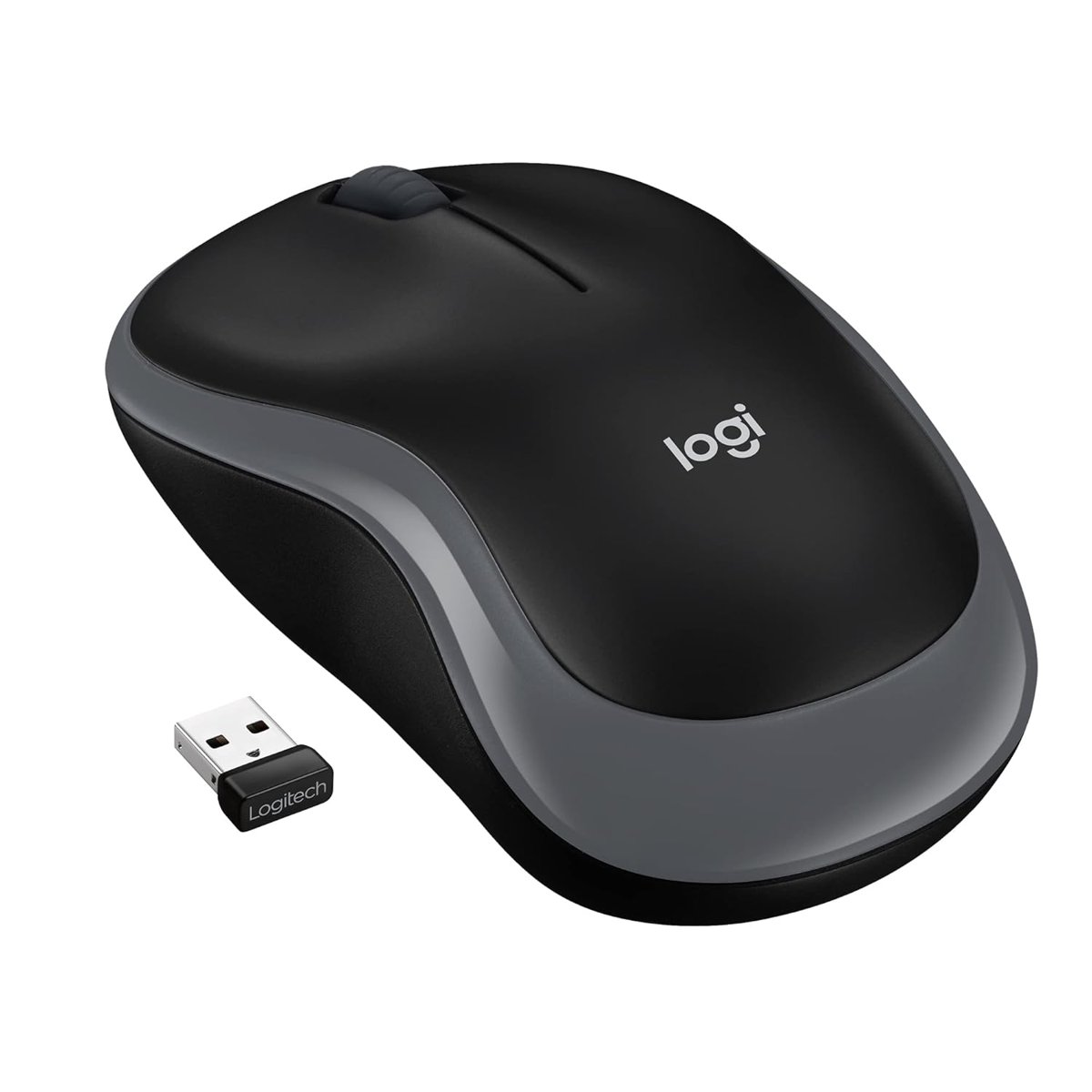 Logitech M185 Kablosuz Mouse, 1.000 DPI Optik Sensör, Sağ ve Sol Elle Kullanıma Uygun, 10 m Kullanım Mesafesi, 12 Ay Pil Ömrü, Gri