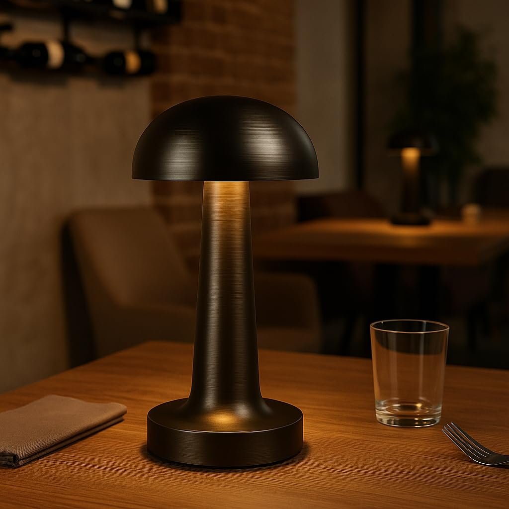 Siyah Dokunmatik Şarjlı Masa Lambası – 3 Renk Modu (6400K-3200K-1600K), 2W LED, 30-50 Lümen, 1200mAh Batarya, USB 5V DC