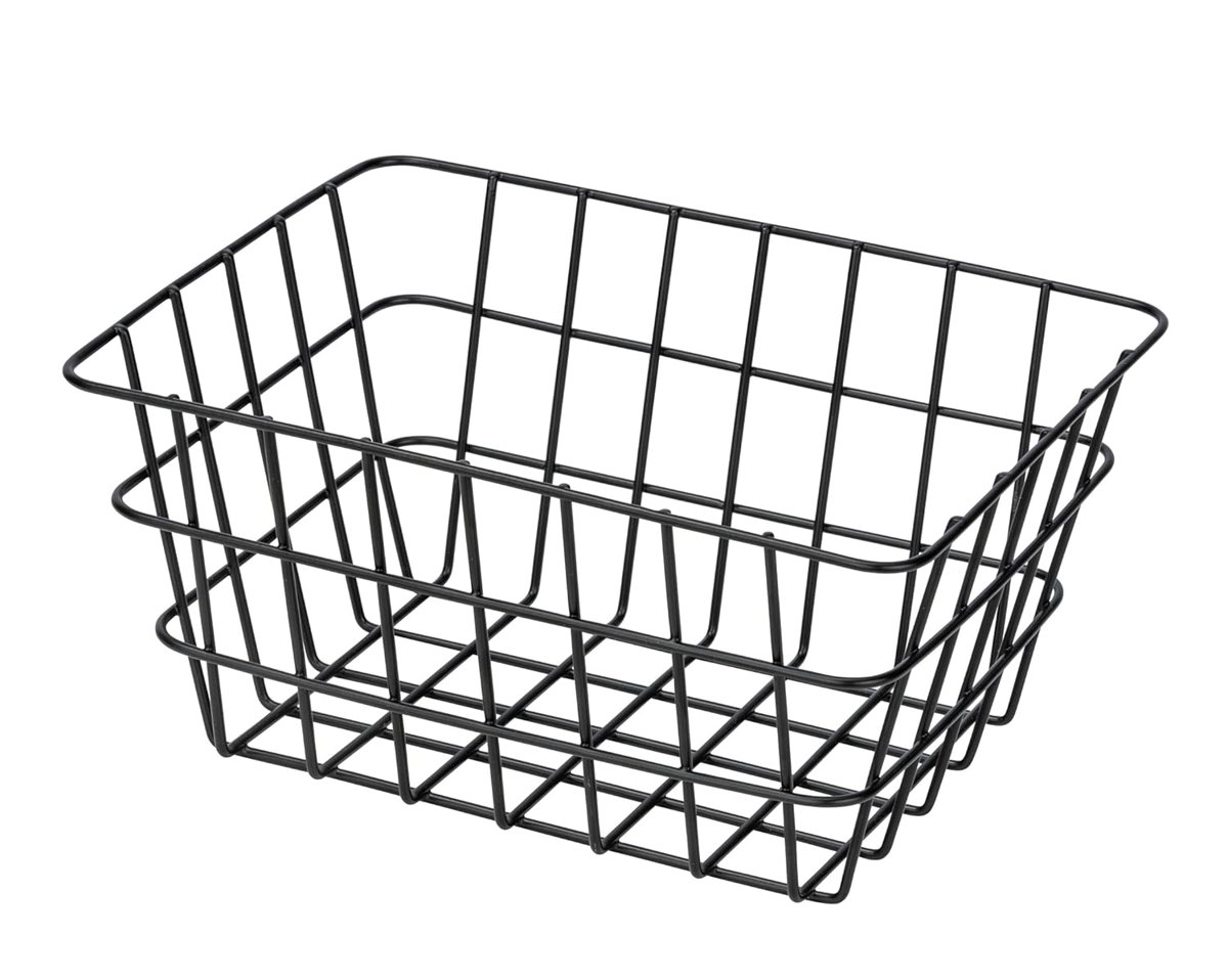 WENKO Banyo sepeti "Viana" mat siyah, mat yüzeyli saklama sepeti, açık telli tasarım, kozmetik vb. eşyalarınızı tutar. ulaşılabilir, metalden yapılmış, 18x25x12 cm