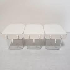 IKEA Skadis Kapaklı Saklama Kabı Beyaz / 3'lü Paket 803.359.09