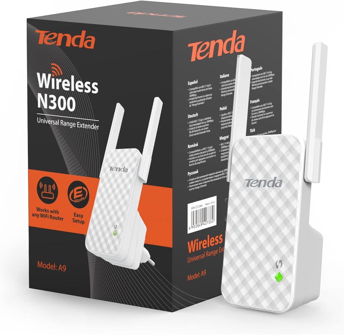 Tenda A9 Wireless N300 Alan Genişletici