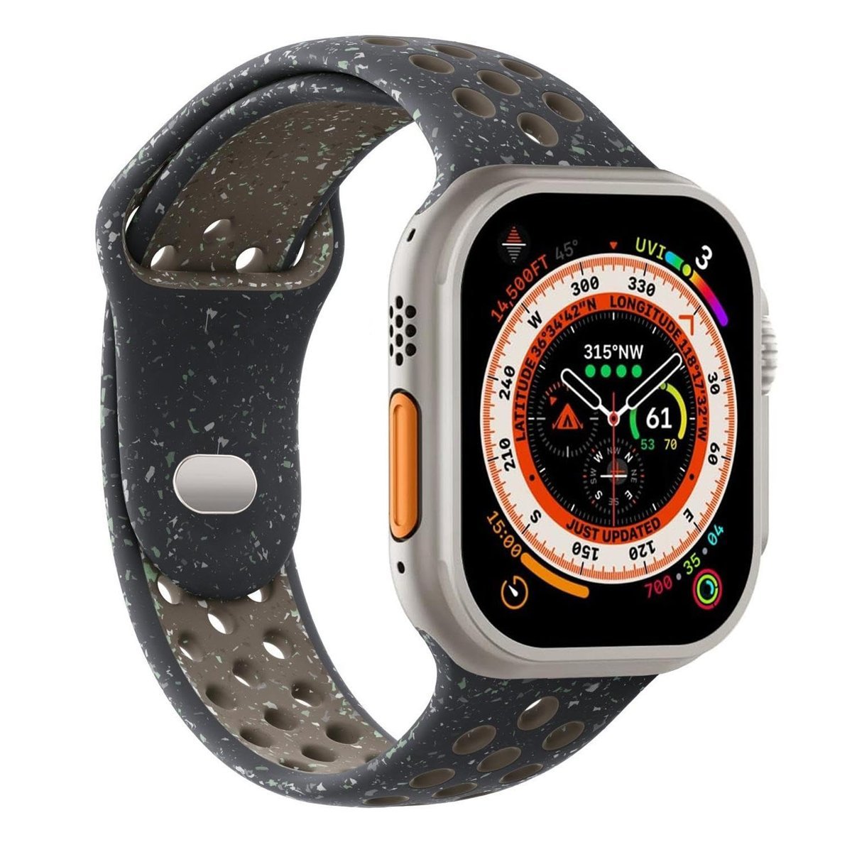 Microsonic Apple Watch Ultra 3 için Kordon Flame Circle Siyah [Watch Ultra 3 ile Uyumlu Kordon - Siyah]