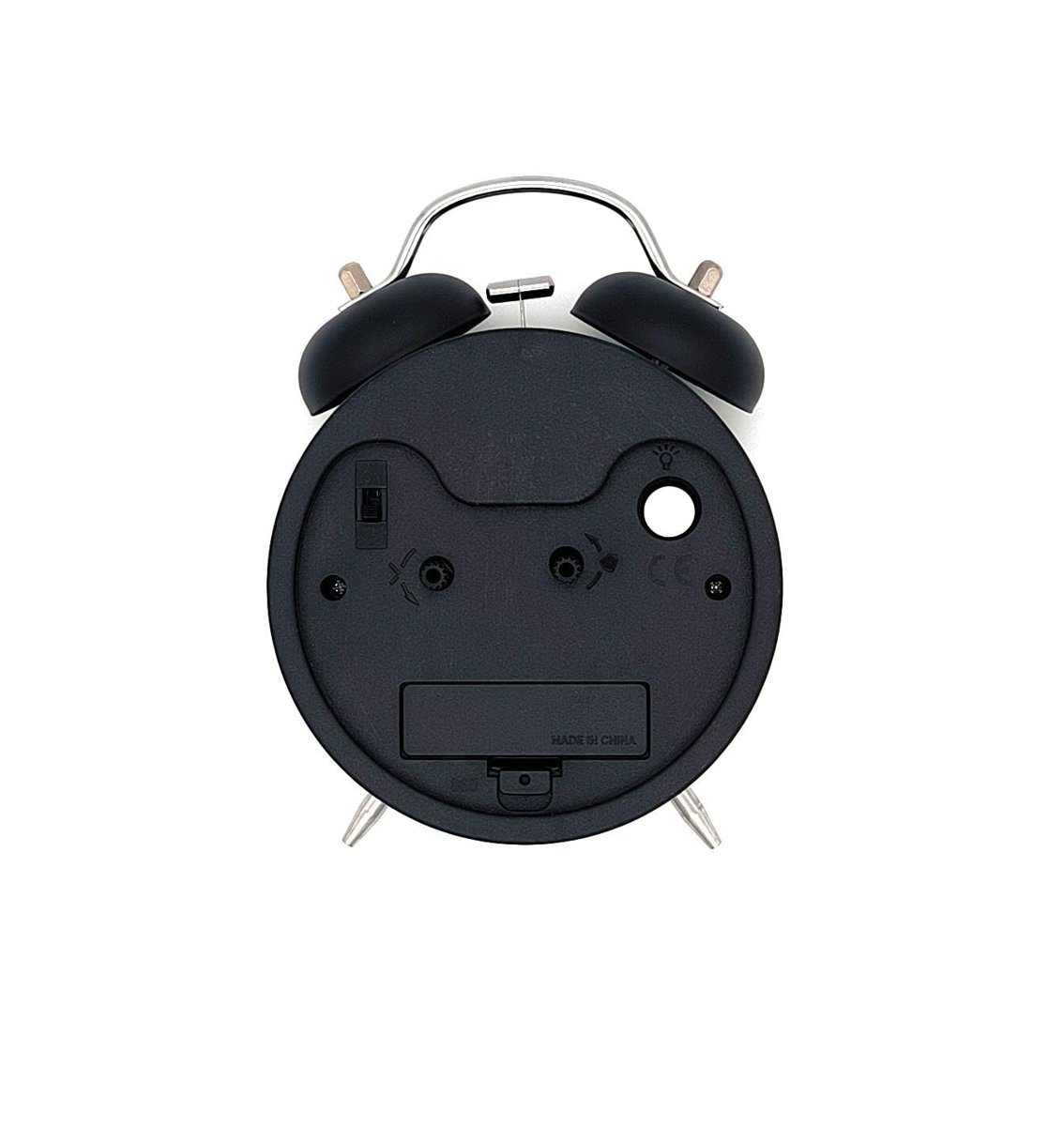 Valkyrie 16cm Büyük Boy Akar Saniyeli Alarm Çalar Saat - Nostaljik Masa Saati Siyah
