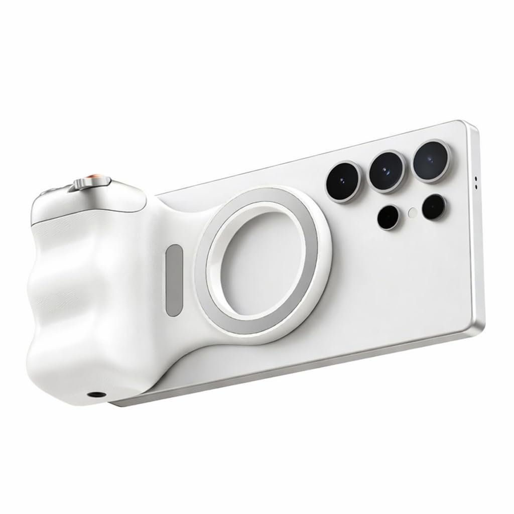 Coverzone Manyetik Kamera Tutucu Grip Bluetooth 5.3 Uzaktan Kumandalı 10m Çekim Mesafesi Zoom Kontrollü 2 Kademeli Deklanşörlü Ergonomik Telefon Çekim Aparatı Tripod Uyumlu | ZP37