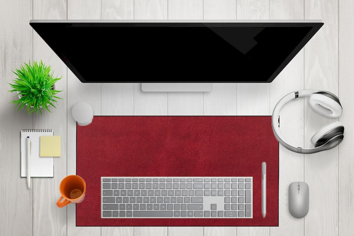 Mikrofiber Dekoratif Mouse Pad, 7mm Kalınlık, Kaygansız Taban, Leke Tutmaz, Su Geçirmez, Ofis Aksesuarı (kırmızı, 40x80cm)