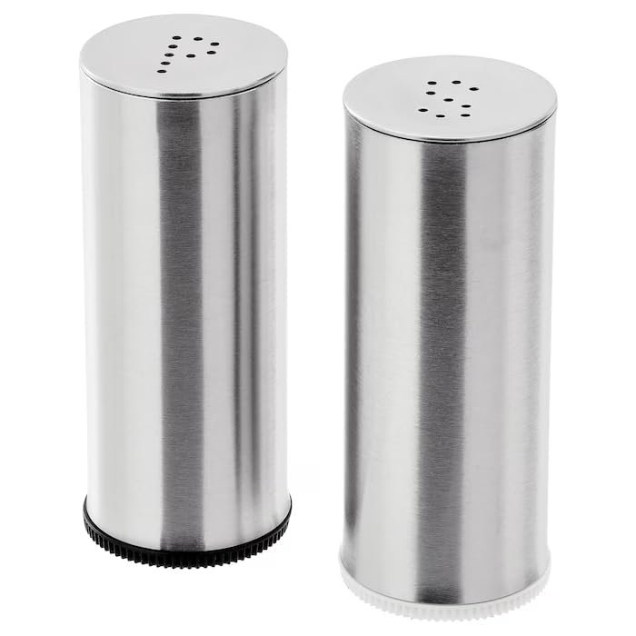 Ikea 802.336.75 Plats Tuzluk ve Biberlik, Paslanmaz Çelik, 2'li Set Ikea