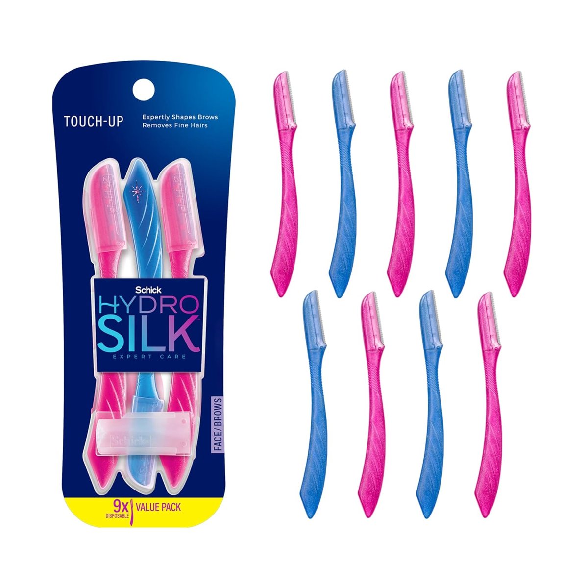 Schick Hydro Silk Rötuş Eksfoliye Edici Dermaplaning Aleti, Yüz ve Kaş Tıraş Makinesi Hassas Kapaklı