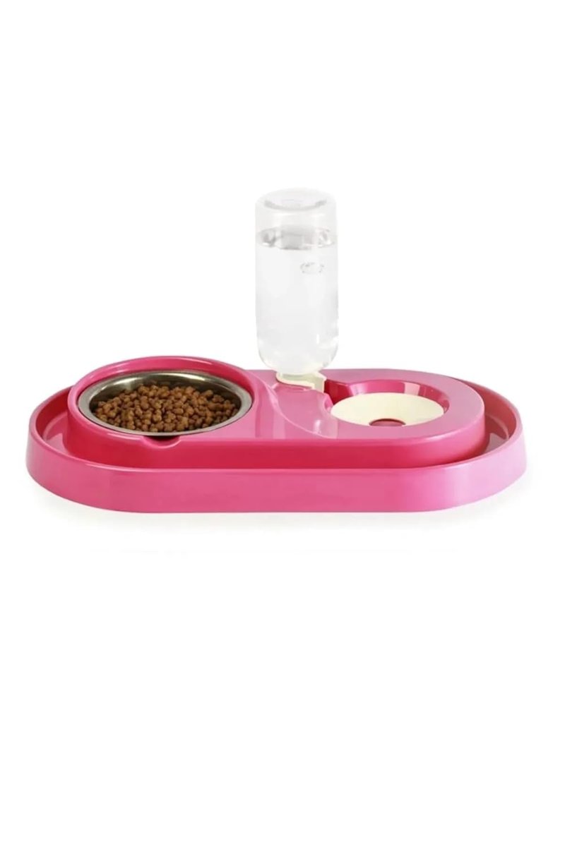 Tineke Hazneli Çelik Taslı Kedi-köpek Mama Ve Su Kabı Seti 500ml (MOR)