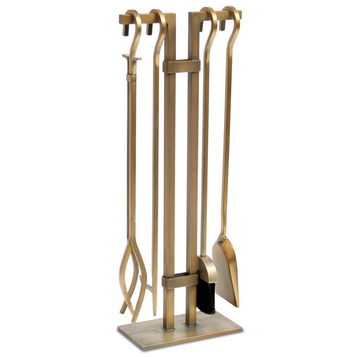 SOMINECO 5 Li Lüx Ithal Antik Gold Patinalı Şömine-soba Maşa Takımı Aksesuar Seti SG-018