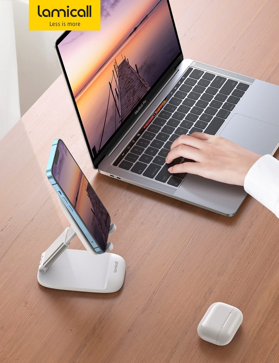 Lamicall Masa için Beyaz Cep Telefonu Standı, Telefon Tutucu