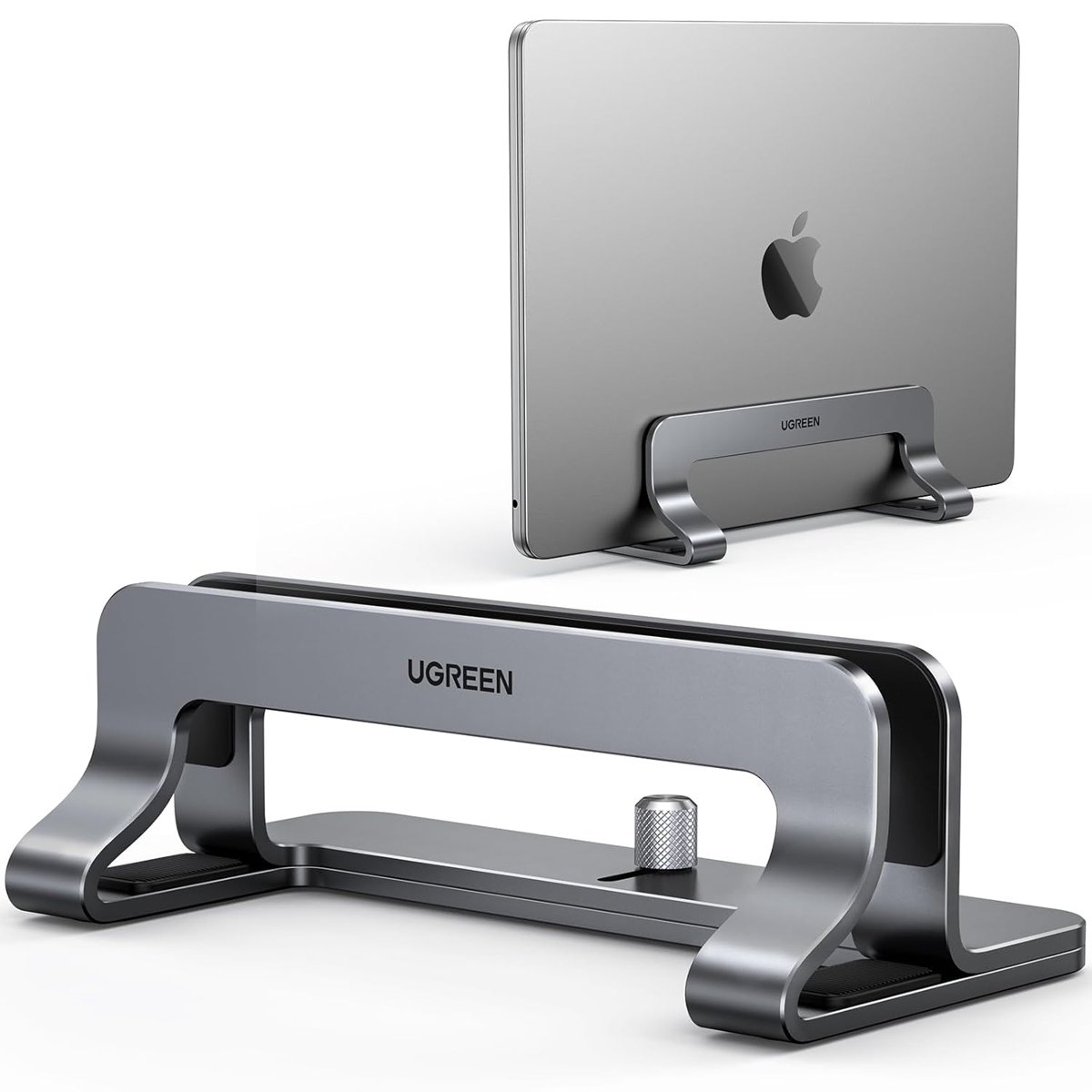 UGREEN Dikey Bilgisayar Standı, Çift Yuvalı Ayarlanabilir Alüminyum Laptop Standı, MacBook Air/Pro, Windows Dizüstü Bilgisayarlar, 13-17 İnç Laptoplar ile Uyumlu Masaüstü Tutucu – 20471