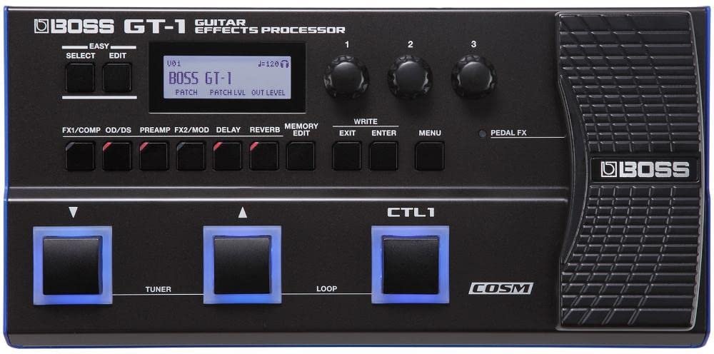 BOSS GX-10 Kompakt Gitar ve Bas Efekt İşlemcisi, GX-100 Ses Motoru, Renkli Dokunmatik Ekran, 32 Amp Tipleri ve 170 BOSS Efektleri Çok Modlu, Ayak Pedalları ve İfade Pedalı, AIRD Teknolojisi