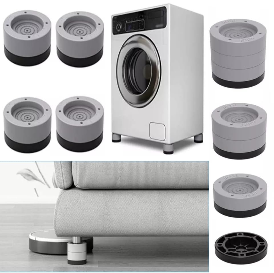 TİNEKE Beyaz eşya ayağı Çamaşır Makinesi Mobilya Titreşim Önleyici Kaydırmaz ve yükseltici 4 lü set (3,5 cm)