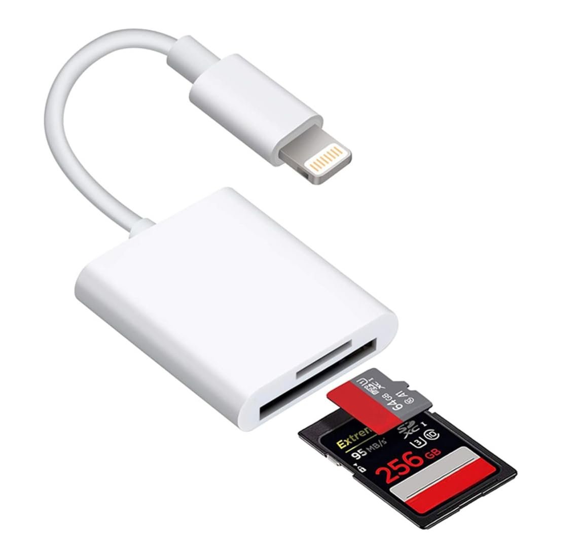 Coverzone Lightning Girişli iPhone 11 12 13 14 Uyumlu Kart Okuyucu SD Kart Adaptörü TF Kart Okuyucu Disk Adaptörü Mobil Kart Okuyucu Hızlı Aksesuarları Bağlayın - (S101 - Lightning)