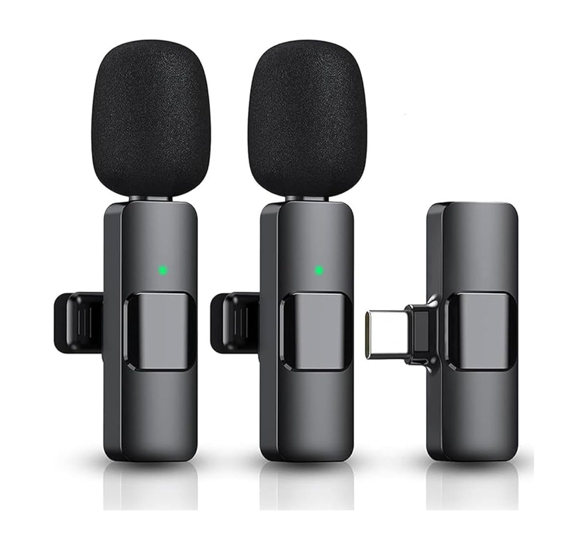Daytona K9T2 Type-C Bağlantılı, 360° Ses Yakalama, Gürültü Azaltma Özellikli; Android, iPad ve iphone 15 ve 16/Plus/Pro/ProMax ve 17/Pro/ProMax Uyumlu Kablosuz Çiftli Yaka Mikrofonu