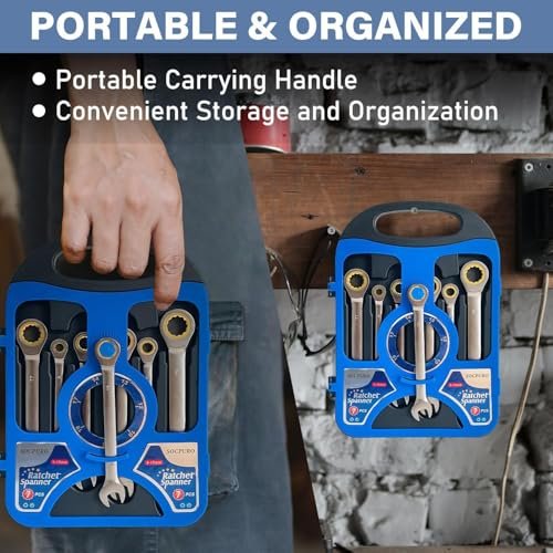 AEE® Professional 7 Parça Cırcırlı Kombine Açık Anahtar Seti | 72 Diş Ratchet Anahtar Takımı | 8-10-12-13-14-17-19 mm | CR-V Çelik | Otomotiv, Sanayi, Ev & Atölye Kullanımı İçin | Taşıma Çantalı