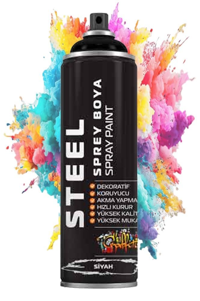 Sprey Boya 200 ml 1 Adet Hızlı Kuruyan Renkli Profesyonel Ahşap Plastik Demir Metal Cam Porselen Duvar Sprey Boya